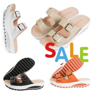 Casual Women's Sandals for Home Outdoor Wear Casual Shoes Gai Apricot Stor storlek Fashion Trend Women Easy Matching Waterproof Double Breasted Summer Lightweight