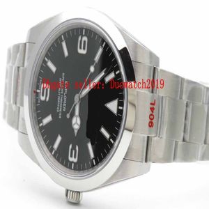 Orologi da uomo d'affari di lusso edizione automatica Cal 3132 movimento ARF 904L cinturino in acciaio solido nero 214270 zaffiro Explorer 114270 F296I