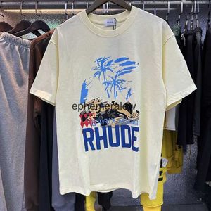 Męskie koszulki marki T-shirt męska para wyścigowa liter drukowany moda luźna hip-hop H240401