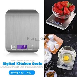 Hushållsskalor 5/10 kg LCD Display Digital Kitchen Electronic Scale Rostfritt stål Panel USB Charg Exakt Small Platform Scale Portable 240322