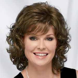 Wigs HAIRJOY Women Synthetic Hair Wigs Short Curly with Bangs Shoulder Length Brown Blonde Grey White Wig