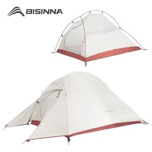 BISINNA Ultralight Camping Tent Backpack Tent 20D Nylon Waterproof Outdoor Hiking Travel Tent Cycling Tent 1-2 Person 240312