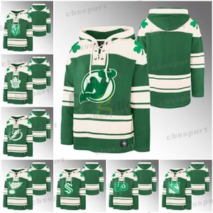 Gestickter 2024 St. Patrick's Day Kelly Green Hoodie Pullover Golden Knights Maple Leafs Lightning Kraken Rangers Bruins Flyers Devils Capitals Herren Damen Jugend