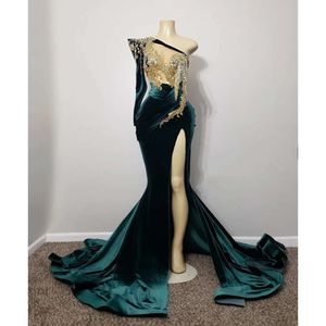 Aso Dark Abi Ebi Green Prom Dress Crysts Lace Lace Evening Party Second Second District Orvice Organted Dresses Robe de Soiree zj es