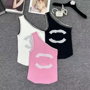 Designer High-end Luxury knitted Suspenders Sexy t short original standard same women's vest cc Classic Embroidered women's vest high quality