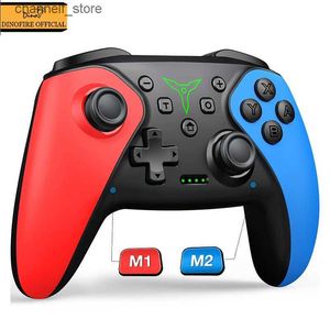 Kontrolery gier joysticks Dinofire Wireless kontroler do Nintendo Switch OLED/Lite Double Vibration Bluetooth Gamepad Multi-Funkcja Kontrolersy240322