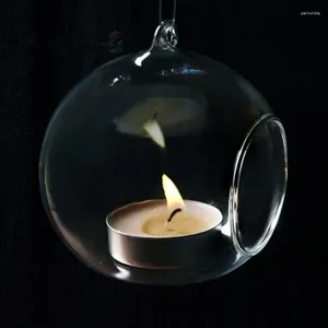 Świecowe uchwyty 6/8/10 cm mini wiszące szklane szklane hodowlę Przezroczysty wazon globes świecznik