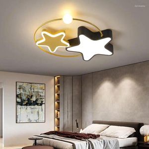 Ceiling Lights Led Lamp Design Bedroom Five-pointed Star Children's Room Kid Read Study Creative Chandelier Decor