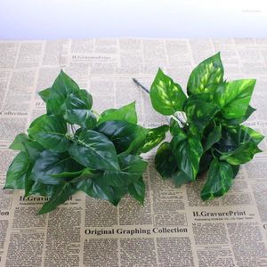 Flores decorativas nórdicas, buquê de plantas com folhas artificiais para decoração, material pu verde, plantas falsas, decoração de casa, itens de parede, decoração de quarto