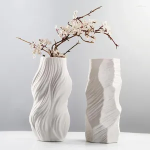 Vaser boyounordic vit keramisk vas torkad blomma arrangemang modern konst vardagsrum tv -skåp skrivbord hem dekoration interiör