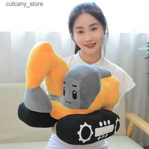 Stuffed Plush Animals 26/38CM New Funny Creative Excavator Plush Toys Stuffed Soft Machine Pillow Doll Kawaii Home Decor Boys Kids Birthday Nice Gifts L240322