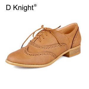 Oxfords New Fashion Round Toe Brogue Brogue Oxford Shoes for Women Vintage Lace Up Women Oxfords Big Taglia 3443 Ladies Casual Flats