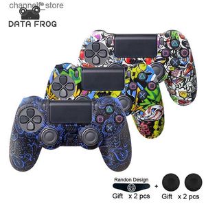 Spelkontroller Joysticks Data Frog Soft Silicone Gel Rubber Case Cover för Pro Controller Thumb Grips Joystick Cap för Slim Accessoriesy240322