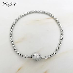 Braccialetti Bracciale Catena a maglie Karma Chiusura di sicurezza nascosta Argento sterling 925 Fine Gioielli classici di base per perline Regalo alla moda fai-da-te