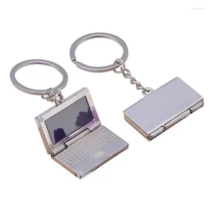 Keychains Creative Metal Simulation Notebook Computer Key Chain Car Bag Keychain