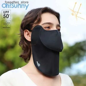 Moda Máscaras Faciais Pescoço Gaiter OhSunny Máscara Facial Protetor Anti-UV Mulheres Verão Lenço Protetor Solar com Pescoço UPF2000+ Macio Respirável Lavável para Exteriores L240322