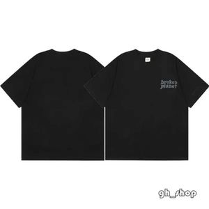 Erkek Tişörtler Tasarımcı Kısa Kollu T-Shirt Kırık Gezegen Pazar Karikatür Kafatası Köpük Baskılı Yuvarlak Boyun Gevşek Kısa Knapıtlı T-Shirt Modeli Etiket 4006