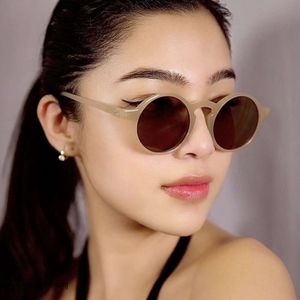 2 adet moda lüks tasarımcı yuvarlak pirinç tırnak güneş gözlükleri 2021 yeni Kore tarzı kişiselleştirilmiş moda erkekler ins online popüler seyahat selfie güneş gözlüğü
