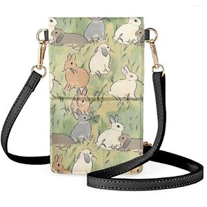 Bolsas de ombro coloranimal bonito dos desenhos animados grama menina aniversário feminino couro à prova dwaterproof água saco do telefone alça longa crossbags