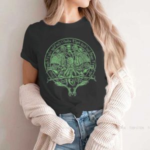 女性の女の子のための女性のTシャツCTHULHU Tシャツ病理学的緑の柔らかいカジュアルセーターTシャツ新しいトレンドルーズ5XL 240323