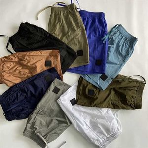 Mens Shorts High Quality Summer s t Youth Solid Color Casual Metal Nylon Badge Loose Beach Pants Five Quarter J240322