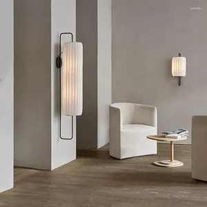 Lâmpada de parede moderna tecido lâmpadas minimalista quarto cabeceira sala jantar estar corredor escada decoração criativa arandela luzes