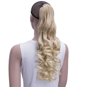 Ponytails Ponytails Soowee 180g Long Blonde Curly Clip In Hair Pieces Pony Tail High Temperature Fiber Synthetic Hair Claw Ponytail
