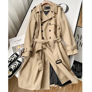 Khaki Classic Double Breadted Trench Fashion Casual Slim Fit Overcoat Male Man Man Jacket Stuck Windbreaker Mens Coat 240318