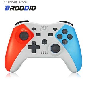 Kontrolery gier Joysticks Broodio Wireless Bluetooth Gamepad dla Nintendo Switch Pro Gamepad Console USB JOOSTICK Control do konsoli przełącznika 6-osi240322