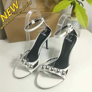 Cheap Store 90 % Rabatt auf den Großhandel Za2024 Herbst High Heels Acryl Traubenkorn Offene Spitze Gerade mit Schnalle Sandalen Damenschuhe Mädchen