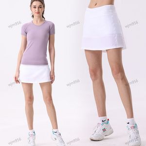 2024LU1u Plissee Tennis Rock Frauen Gym Kleidung Sport Yoga Shorts Weibliche Laufschuhe Fitness Tanz Yoga Unterwäsche Strand Biker Golf Röcke