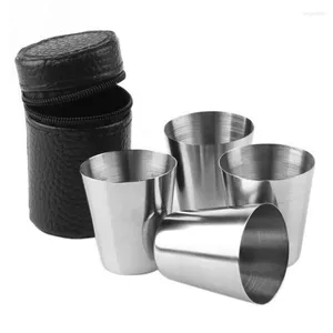 Canecas de aço inoxidável s copo portátil mini beber copos de vinho para chá café cerveja uísque caneca de viagem ao ar livre drinkware