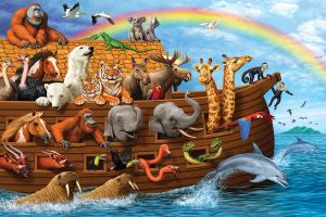 Stitch JMINE Div 5D Noah Ark Ship African Animals Giraffe elephant Full Diamond Painting kits art Rainbow 3D paint by diamonds