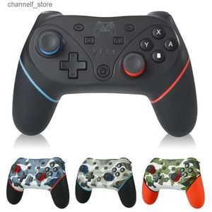 게임 컨트롤러 조이스틱 무선 컨트롤러 Bluetooth Gamepads Dual Vibration Nintendo Switch Pro OLED 콘솔 제어 PC Phone Joysticky240322 용 6 축 6 축