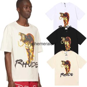 Homens camisetas Tendência Marca Tshirt Mens Melhor Qualidade T-shirt Carta Tigre Impressão Estilo Verão Top Moda Alta H240401