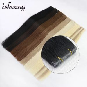 Extensions Isheeny PU Skin Weft Tape In Hair Extensions 18" Hand Tied Invisible Hair 2.5g/pc Injection Tape Hair European Remy Hair 10pcs