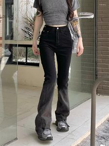 Damen Jeans Slergiri Hohe Taille Stretch Slim Fit Split Flare Frau Mode Vintage Harajuku Casual Bell-Bottom-Hose