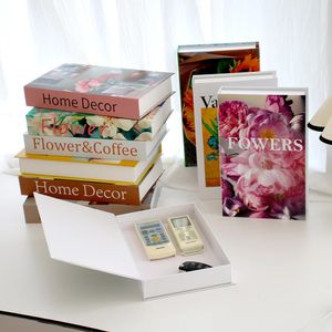 Livros falsos que podem ser abertos, mesa de centro, controle remoto, caixa de armazenamento, decoração de sala de estar, livro, quarto, estudo, adereço, presente 240314