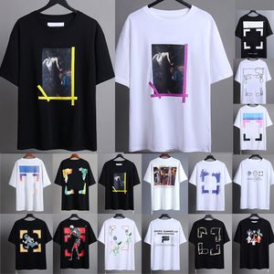 Summer of shirts men designer t shirt pure cotton tees print t shirts white black casual couples short sleeves tee comfortable for men and women US Size S-XL OW8874