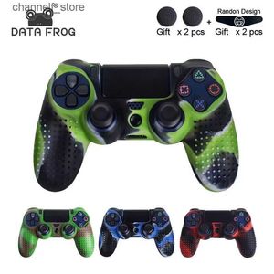 Spelkontroller Joysticks Data Frog Silicone Protective Skin Case för PlayStation 4 Slim Controller Thumb Grips Joystick Caps för Accessoriesy240322