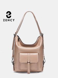 Zency Syndlish Women Counder Bag 100 حقيبة حقيقية من الجلد ، حقائب اليد متعددة الوظائف ، استخدم أكياس Messenger Satchel Crossbody 240307