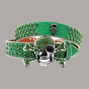 High quality designer belt fashion buckle high quality fashion shiny skull womens belts ceinture homme stylish moissanite belt for man ga0116 B4