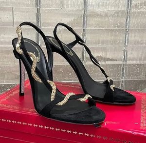Yüksek topuklu sandaletler anti-kadife zarif seksi moda lüks tasarımcı 9.5cm kadın yüksek topuklu ziyafet parti ayakkabıları