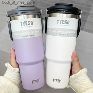 Tassen Tesso Kaffeetasse Wärmflasche Edelstahl Doppelschichtisolierung Kalt- und Heißreisebecher Vakuum-Dünnblech-Automobil-Wasserflasche Q240322