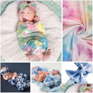 Battaniye kundakçı bebek headdress wrap phographs props gradyan baskılı doğmuş sarar saç bant bebekleri po fotografia aksesuarları düşme del ot9rf