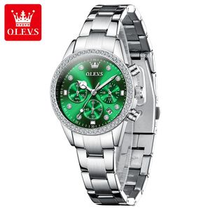 OLEVS 9909 Fabrik Direktpriset för antik Top Luxury Watch Automatic Iced Out VVS Clarity Moissanite Diamond Watertproof Studded Unisex Wrist Watch