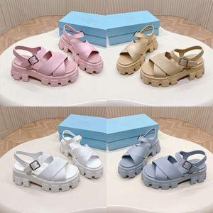 디자이너 비치 슬리퍼 여름 모노리스 샌들 여성 패션 플랫폼 신발 캐주얼 샌들 슬리퍼와 상자 540