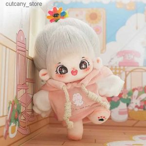 Stuffed Plush Animals 20cm No Attribute Ace of Spades Cotton Doll with Sketon Silver Hair DIY Doll Plush Human Doll Figure Doll Colction Gift L240322
