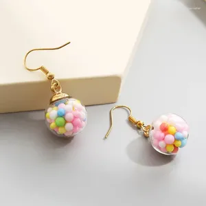 Stud Earrings Fashion Jewelry 2024 Trends Woman Personality Design Sweet Candy Color Round Pink Gothic Accessories