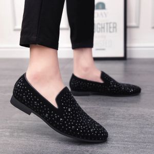 Skor män loafers läderskor för man slip på klänningskor eleganta skor mode mäns lägenheter klubbfestskor män zapatos hombre